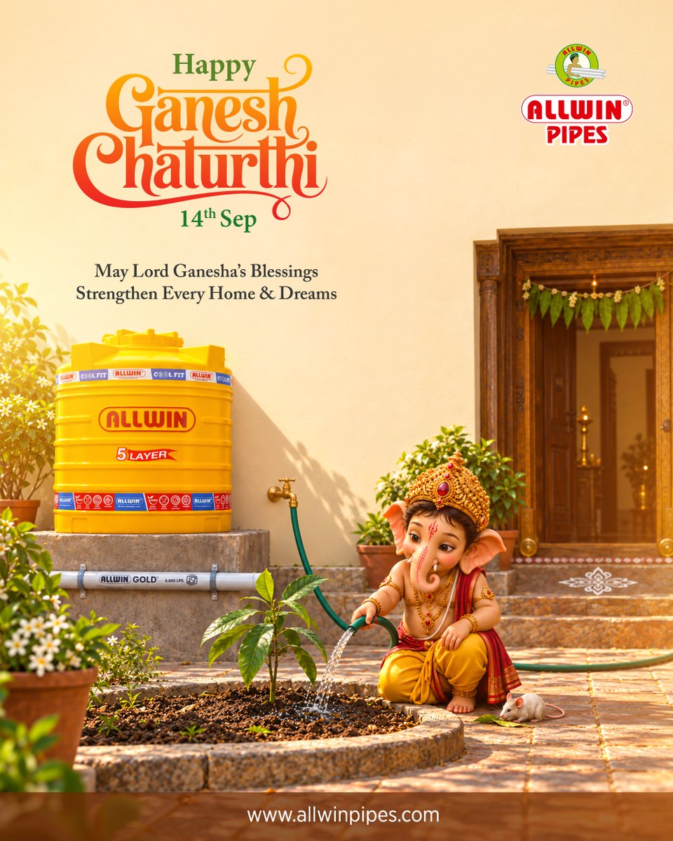allwinpipes's tweet photo. This Vinayagar Chathurthi, may every new chapter bring abundance, togetherness, good fortune, and countless reasons to celebrate. 

Allwin Pipes wishes a Happy Vinayagar Chathurthi!

#HappyGaneshChaturthi #GaneshChaturthi #VinayagarChaturthi #GanapathiBappaMorya  #AllwinPipes https://t.co/crKBYB609n