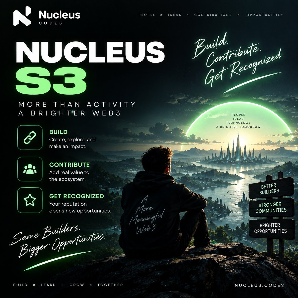 SaifulVerse's tweet photo. In Web3, activity is easy to measure.
Real contribution is harder.

That’s what makes Nucleus S3 interesting to me.

Build something meaningful, stay consistent, contribute to the ecosystem, and let your reputation grow with your work.

No shortcuts. Just keep building. 🟢

@NucleusCodes

#Nucleus #NucleusS3 #Web3