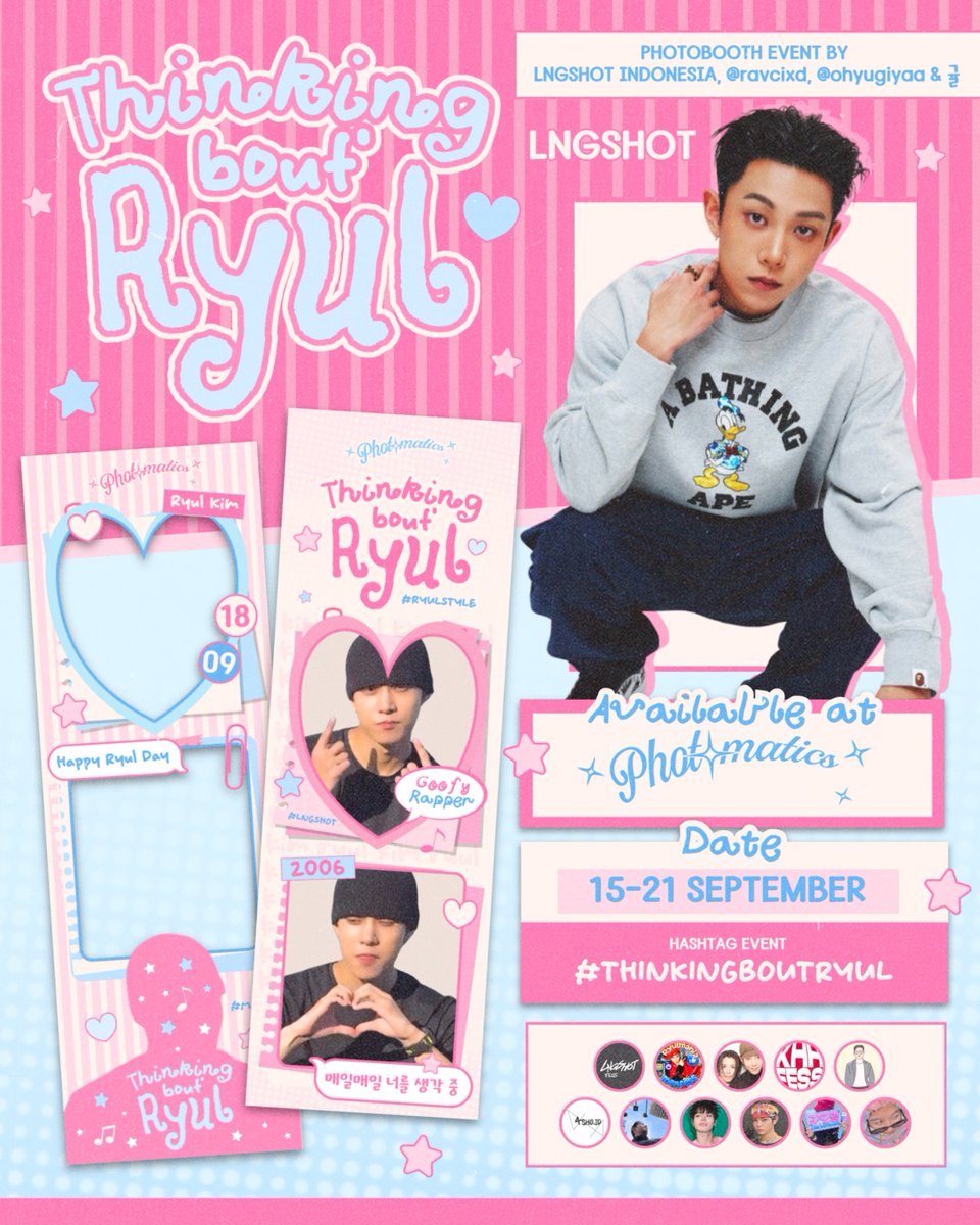 KhhFess's tweet photo. 💭 𝐓𝐡𝐢𝐧𝐤𝐢𝐧𝐠 𝐛𝐨𝐮𝐭 𝐑𝐲𝐮𝐥 💗
Ryul has been on our mind lately… ♡

Ryul's Birthday Photo Frame by @lngshot4shoid @ravcixd @pistacioeskrim @ohyugiyaa

📅 15–21 Sep 2026
📍 Photomatics @photomaticsid

Snap a pic &amp; use hashtag #ThinkingBoutRyul 💭

#률 #RYUL #LNGSHOT https://t.co/XJeIUs0Ukb