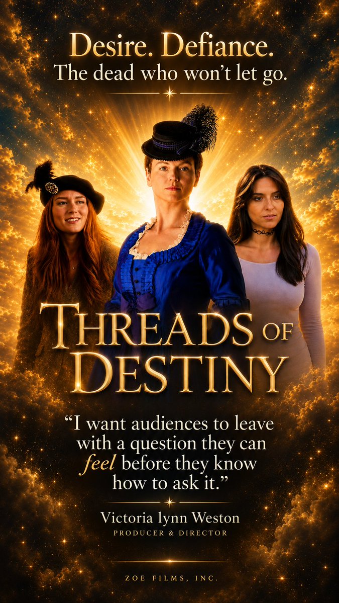 ZOEFILMSFOCUS's tweet photo. Desire. Defiance.  The dead who won't let go.  Threads of Destiny.  A woman challenges the most powerful men in America. Another reaches beyond the boundaries of ordinary reality. A grieving mother hears the voice she thought she had lost forever.  https://t.co/cBAkPOcaDw https://t.co/dqSnAHe8DV