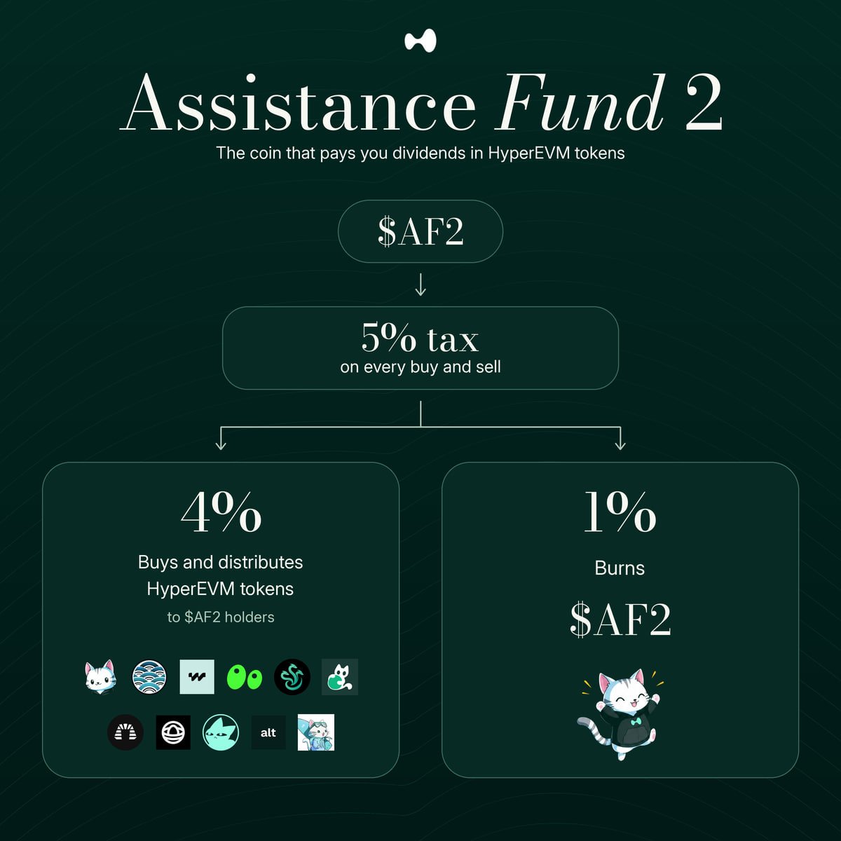 Assistancefund2's tweet photo. Hello world!

You were waiting for the return of the Assistance Fund 2?

We're bringing it back for you, soon.

Hold $AF2, receive HyperEVM token dividends.

Make the HyperEVM Great Again.

Hyperliquid https://t.co/umJde0Sya6