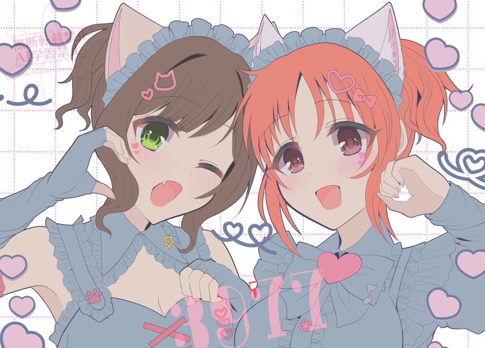 sanzui1022's tweet photo. 菜々チャンとみくでネコミミ×デニムメイドコーデにゃ🐾
#前川があなたの担当にネコミミを生やします2026
#ねこみみ勢力拡大中 https://t.co/cdvMz8FnKV