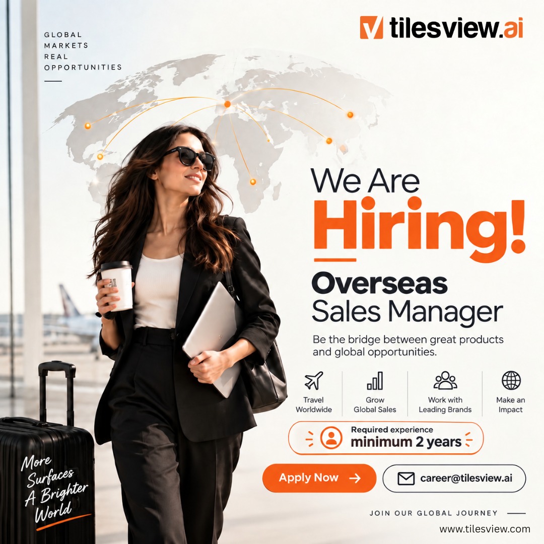 TilesVisualizer's tweet photo. Tilesview is hiring an Overseas Sales Manager! 🚀

If you have 2+ years of sales experience, enjoy building international relationships, and are ready to turn global opportunities into real business growth — we want to hear from you. ✈️💼

#hiring #overseassales #salesmanager https://t.co/VteQu2ajfC