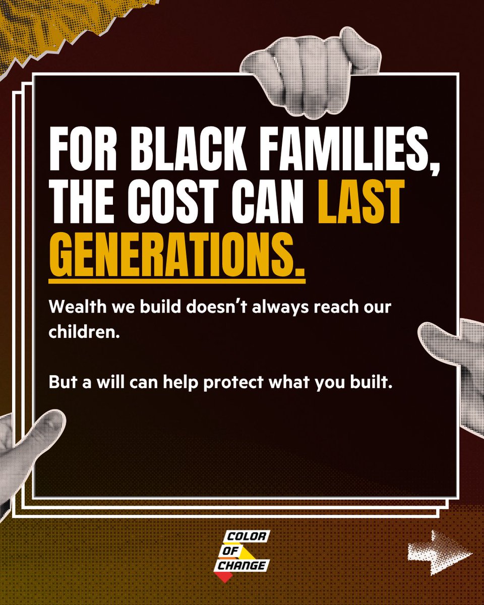 FOR BLACK FAMILIES, THE COST CAN LAST GENERATIONS.
Wealth we build doesn’t always reach our children.
But a will can help protect what you built.