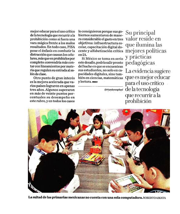 FelipeLeonLopez's tweet photo. PISA y el desafío digital en México @ricardomraphael https://t.co/00UDf4Yarw