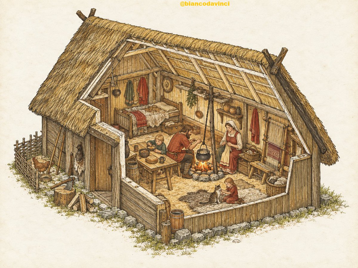 BiancoDavinci's tweet photo. In medieval Europe, before widespread artificial lighting, it was common to divide the night into two different periods of sleep.

First Sleep: People usually went to bed about one or two hours after sunset, when it became dark. They slept for around three or four hours, usually until midnight.

The Watch: Around midnight, people would naturally wake up and stay awake for about one or two hours. During this time, they might eat a small snack or have a warm drink.

Some people prayed, wrote in their journals, or read books. Others visited their neighbors, talked with family or friends, or did small jobs around the house.

Second Sleep: After being awake for a while, they went back to bed and slept again until sunrise.

Note: The biphasic sleep model described here dates back to ancient times, and it is known to have been practiced in different parts of the world as well as in Europe.