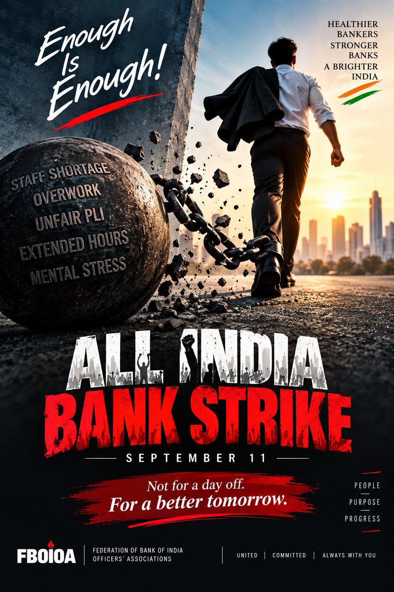 NigamBrahmbhatt's tweet photo. The flame of unity burns brighter when every Comrade understands that collective rights can never be secured through individual effort alone.

Our struggle for 5-Day Banking, Fair PLI and the dignity of bank employees and officers demands consistency, discipline and solidarity.

United in purpose. Firm in resolve.

#5DayWeekandFairPLI #PSUBanks #UFBU #AIBOC #FBOIOA
@fboioa_india @nilesh_pawar15 @aiboc_in @UFBUIndia