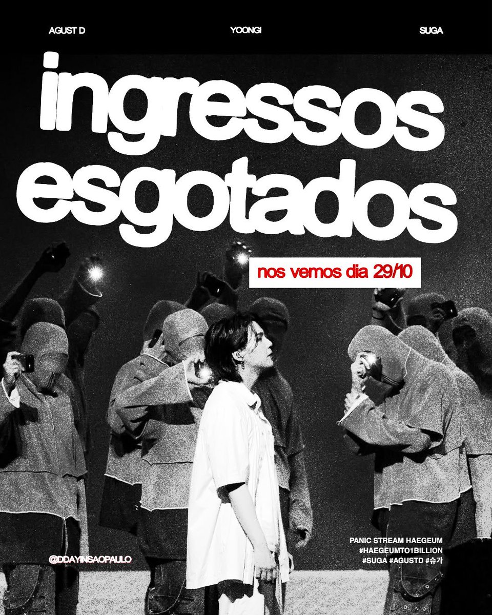 ddayinsaopaulo's tweet photo. 🚨 OS INGRESSOS DO D-DAY IN SÃO PAULO ESTÃO ESGOTADOS! 😳🚨

PANIC STREAM HAEGEUM
#HAEGEUMTO1BILLION
#HAEGEUM
#DDayInSaoPaulo https://t.co/Akm1k2saqb