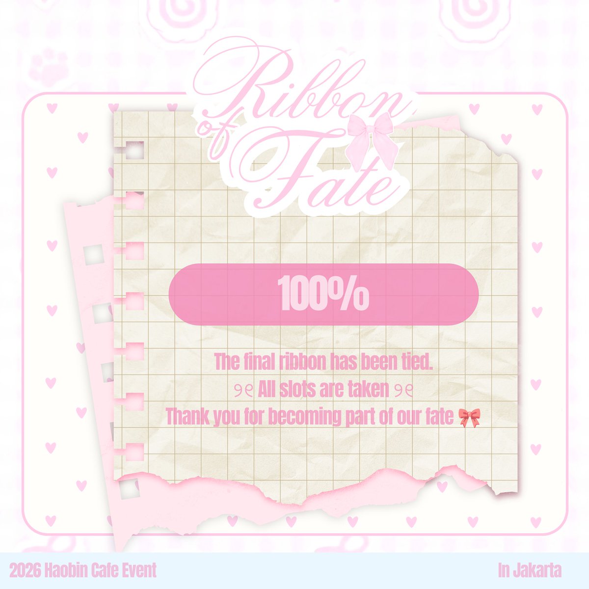 1325rof's tweet photo. THE RIBBONS ARE ALL TIED. 🎀
୨୧ ───────────── ୨୧

One by one, every ribbon has found its place. ♡

Thank you for being a part of Ribbon of Fate
and for letting fate bring us together.

The ribbon is tied,
and now, our story begins. ୨୧ https://t.co/AxcOH8gNln