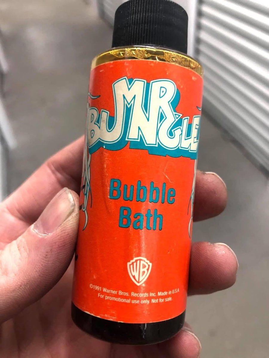 sadreturns's tweet photo. when Mr. Bungle’s self-titled album dropped in 1991, a number of stores gave out bottles of bubble bath solution with copies of the album. https://t.co/M515ILgGeO