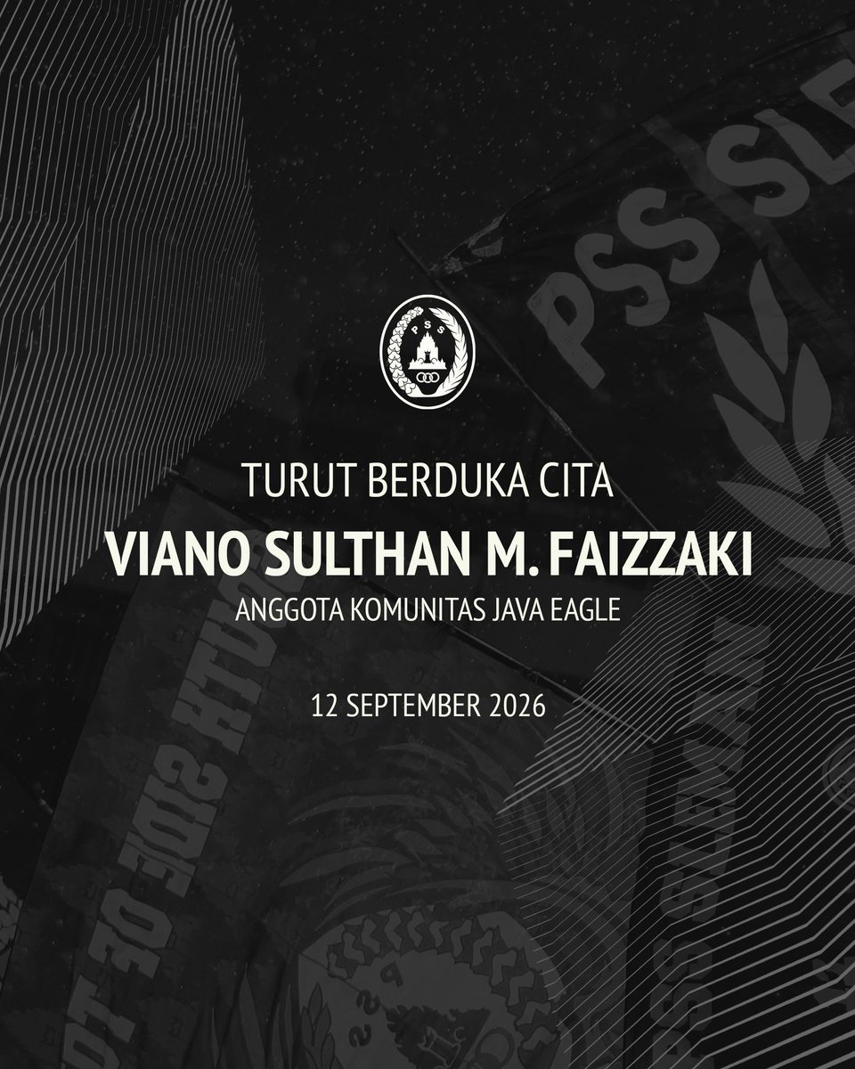 PSSleman's tweet photo. Innalillahi wa inna ilaihi raji’un.

Segenap keluarga besar PSS Sleman mengucapkan turut berduka cita yang sedalam-dalamnya atas berpulangnya saudara Viano Sulthan M. Faizzaki, yang mengalami musibah kecelakaan dalam perjalanan untuk mendukung PSS Sleman di Stadion Maguwoharjo sore tadi.

Semoga almarhum mendapatkan tempat terbaik di sisi-Nya, serta amal ibadahnya diterima dan segala dosa-dosanya diampuni.🤍

#PSS #COSE