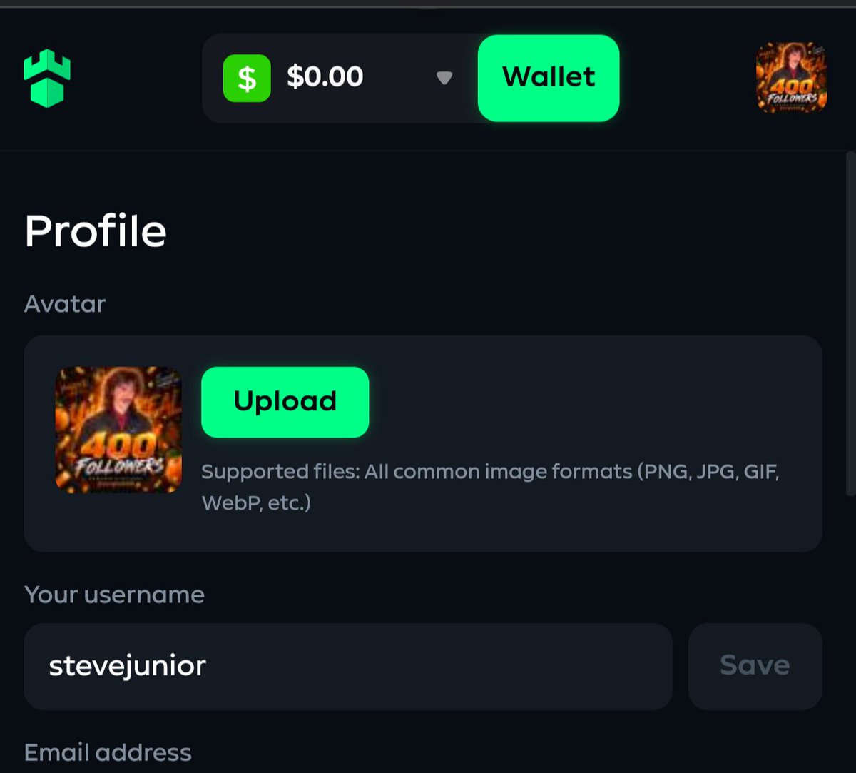 Domwin25's tweet photo. Id. Stevejunior 

Using your code I really want to this tip to start my gamdom journey if you are selected me I will try to make millions of money on your code and if I can make 10000 $ on gamdom I can give back to Steve community$1K this is the life changing moment for me love you @stevewilldoit  you are absolute Godfather of the universe