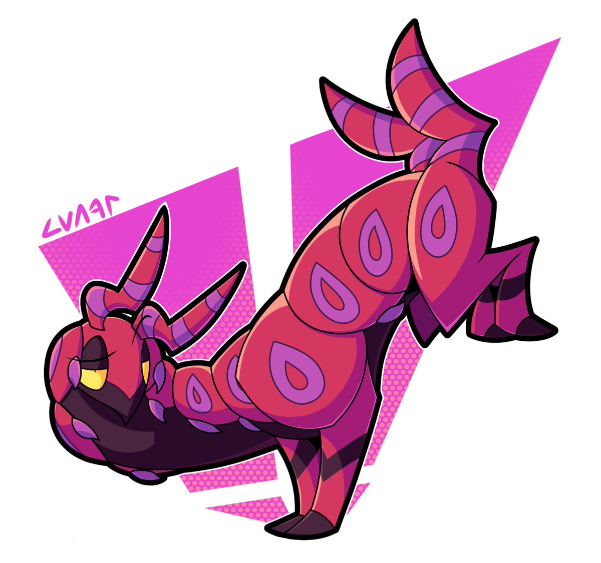 Lvnarscope's tweet photo. My favorite centipede stallion, Scolipede! My submission for the #unovaswarm event from @rivalclay 

#pokemonㅤㅤㅤ #Pokemonartㅤ #pokemonbw #Scolipede #centipede #cartoon #art https://t.co/9OFXELRnbG
