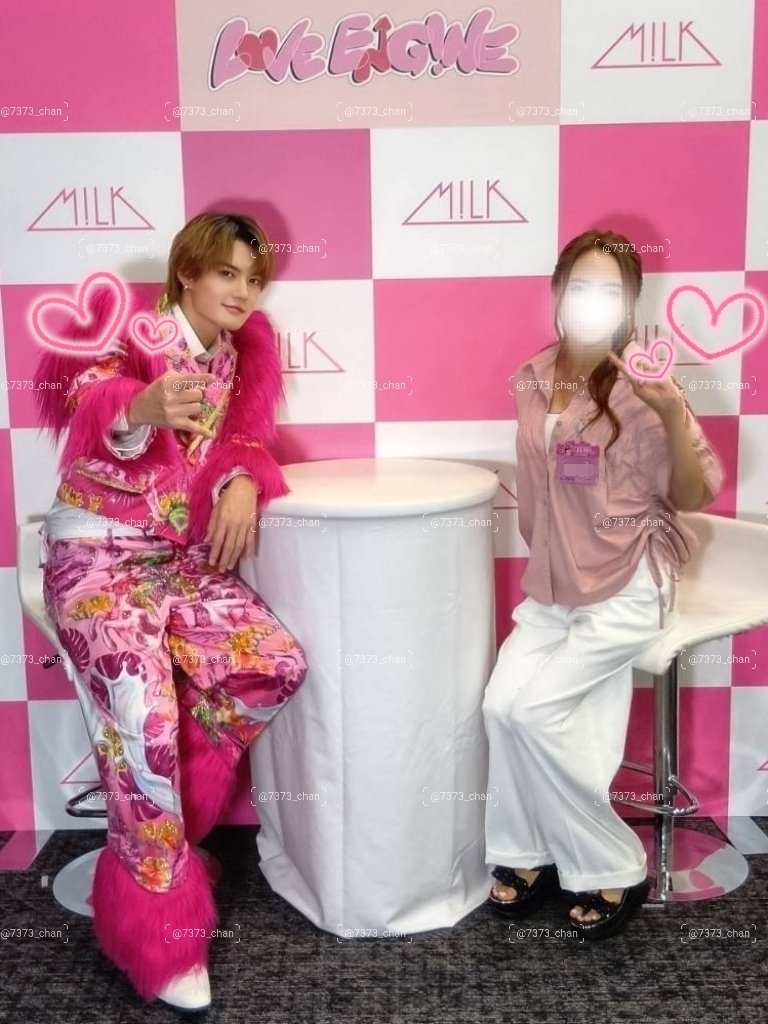 7373_chan's tweet photo. 2026.09.12 
M!LK LOVE ENGINE 特典会 
佐野勇斗 ツーショ 2SHOT 

ポーズ下手過ぎて😭
でも記念に載せとく✨

はやちゃんありがとう🫶
一生の宝物🩷 https://t.co/CdArgmIcwv
