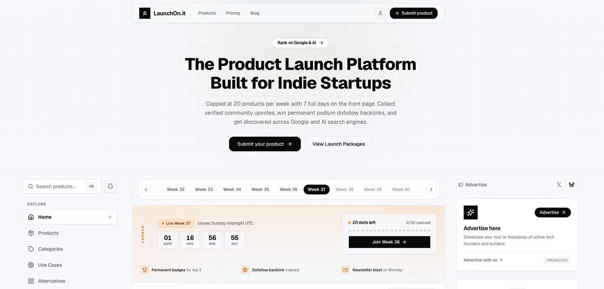 minimalsource's tweet photo. aaand it's live!

spent this week building this.
a Product Hunt alternative where your launch page doesn't die after 24 hours.

it stays. forever.

opening it up now.
20 spots for next week available

launch your SaaS or startup

first come, first served. https://t.co/xghDiwqGHc
