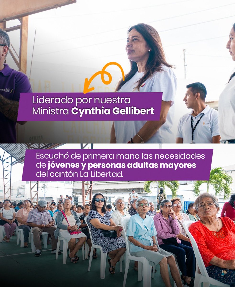 CN_Igualdad's tweet photo. En La Libertad vivimos una jornada de Gobierno a tu lado, liderada por la ministra @CynthiaGelliber, del @MinTrabajoEc, donde jóvenes y personas adultas mayores tuvieron la oportunidad de conversar, compartir sus ideas y contar lo que necesitan en sus comunidades. https://t.co/vUSNvI3Mqq