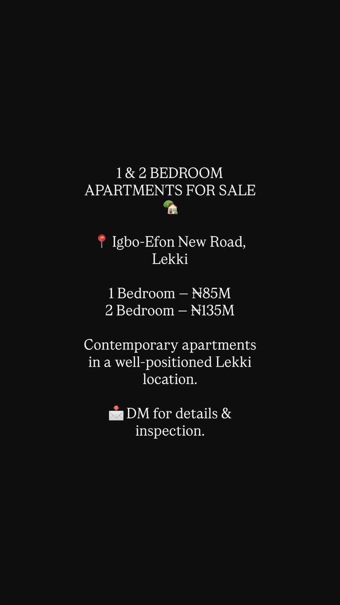 AdusHomes's tweet photo. A few properties in Lagos worth having on your radar.

From well-positioned apartments to thoughtfully designed homes, here are some opportunities currently available for sale.

ADUS HOMES
SEARCH, SEE, LOVE 💙

Powered by ADUS GROUP

#LagosRealEstate #LagosProperty #Property4Sale https://t.co/K45DPPy2Oj