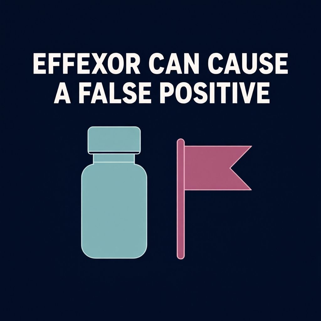 thcdetox's tweet photo. Effexor (venlafaxine), a common antidepressant, has documented cases of causing false-positive PCP results on urine screens. A flag isn't always what it looks like. #drugtest https://t.co/JoKFZobkCR