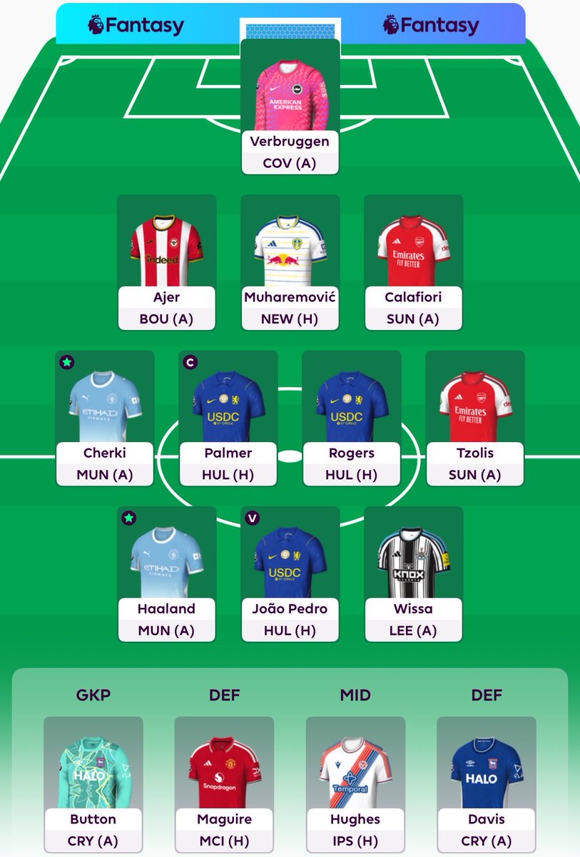 shadykhld's tweet photo. GW4 Team 🔒

Bruno Fernandes ➡️ Palmer

©️Cold Palmer 🧊
🌍 OR: 514K
#FPL https://t.co/jhs4cttE0G