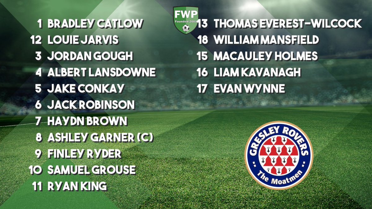 GresleyRovers's tweet photo. GRESLEY ROVERS: Catlow Jarvis Gough Lansdowne Conkay Robinson Brown Garner (C) Ryder Grouse King; SUBS: Everest-Wilcock Mansfield Holmes Kavanagh Wynne https://t.co/sYgK0HHstD