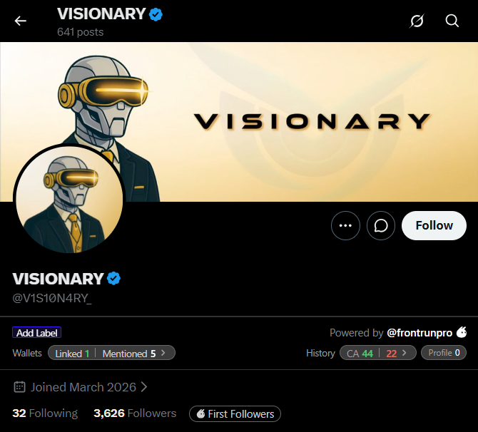 insane_degen's tweet photo. The next wallet I’d recommend keeping an eye on is VISIONARY @V1S10N4RY_.

G4krkerMkeYw7ffTUgdf7qXEXnuMGHpWUESBQpYqvtwU

This DEV launches bundled coins, but you can still make money trading his launches.

You can try to snipe his launches, but you should set your priority fee to 0.5 SOL+ and buy with a large size.

The last 2 launches had drawdowns of around 60–70%. After that, there was a safer entry opportunity.

Also, always check the token’s **narrative** and how well it fits the current trend.

Always DYOR.