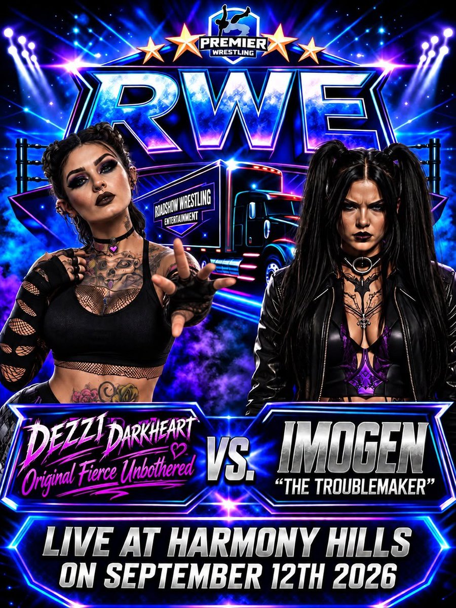DezziDarkheart's tweet photo. Imogen's Official Graduation Match!!!! Do not miss this!  Cheer her on or boo her if you must!  Lets Welcome her Properly!!!  RWE 3pm~!  @PWrestling2019 https://t.co/u9rAJ48woE