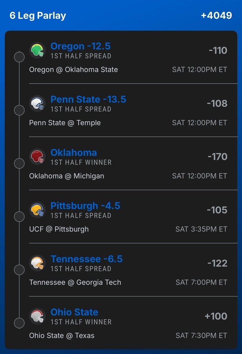 Justinpicks1's tweet photo. 🏈🔥 CFB 1ST-HALF SPREADS ARE HERE! 👀

EARLY-GAME VALUE. LET’S GET TO WORK. 💰🔒

@Playbook

#CFB #CFBPicks #Gambling𝕏 https://t.co/AWi3sXgHU0