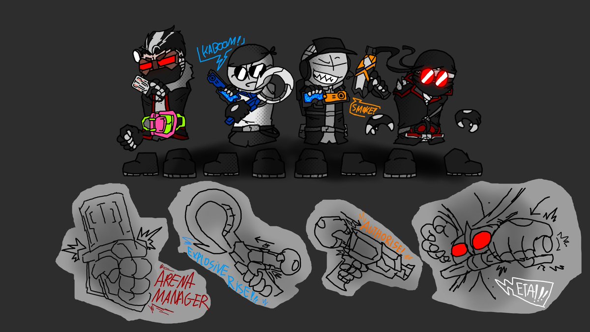 gossboi's tweet photo. the full Status Quo as Kamen Riders
#kamenrider #madnesscombatfanart https://t.co/dcTzc9B5Gb