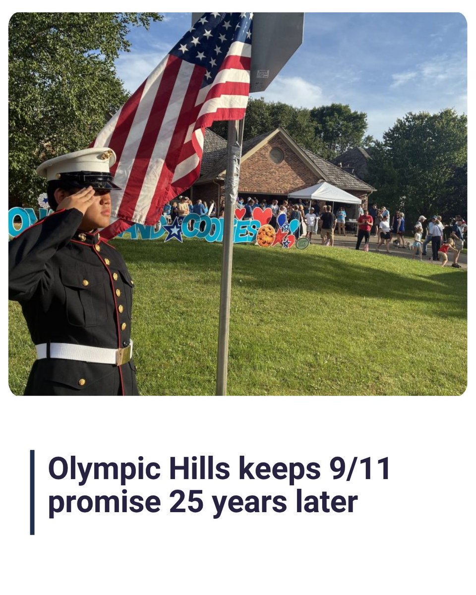 EPLocalNews's tweet photo. The Olympic Hills 9/11 Lemonade & Cookie Stand marked 25 years Friday, raising money for veterans homes and Como Park Marine Corps JROTC.
Written and photo by Stuart Sudak
https://t.co/Luywj4LlU5
#eplocalnews #epln #edenprairie https://t.co/wciyLiTyuP