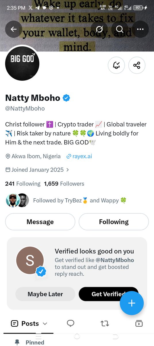 SulemanJul84049's tweet photo. @Wappyking_ @NattyMboho I have followed him already and turn on notifications pls pick me too , Opay 7054054178 Juliet https://t.co/8awXtxlGXF