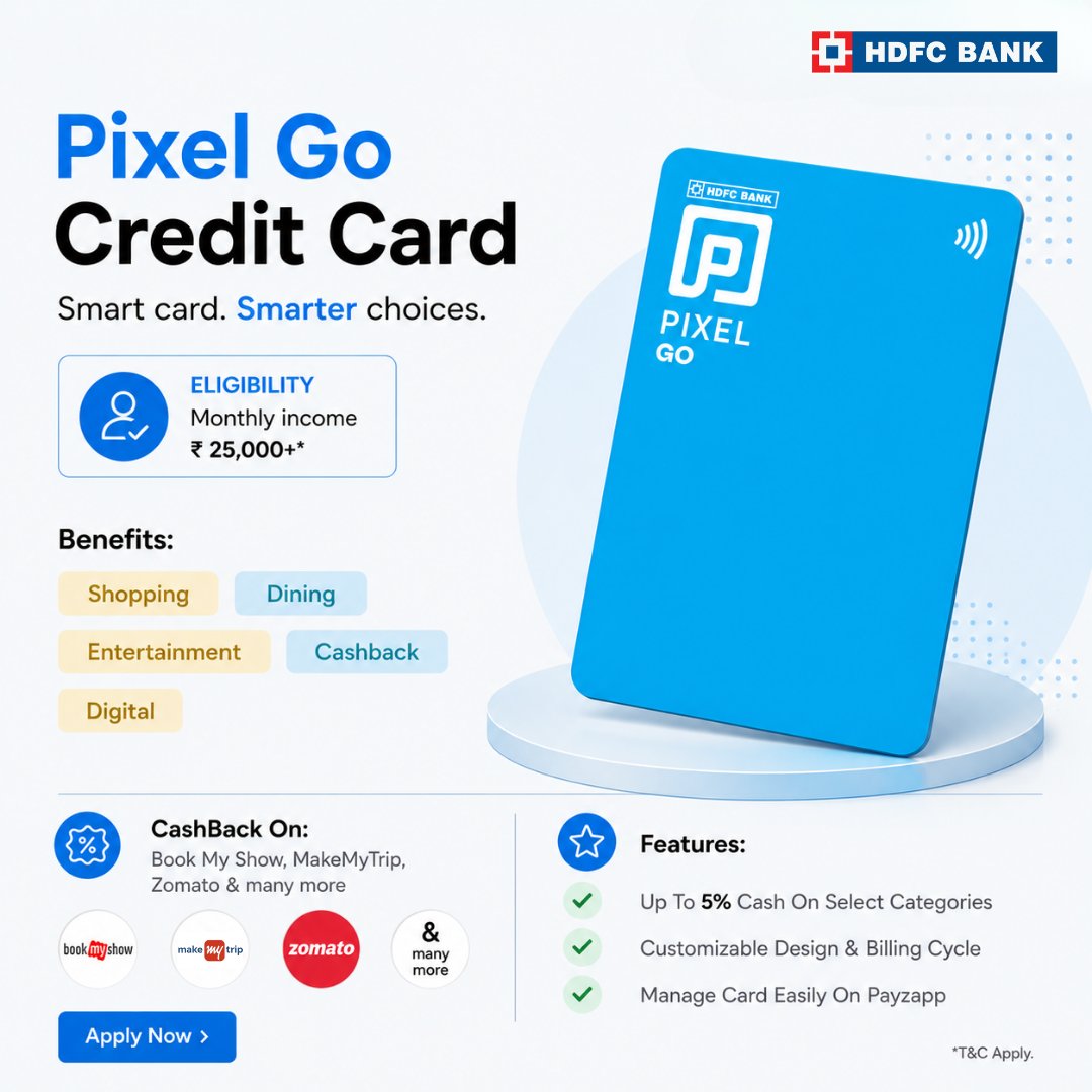 hdfccards's tweet photo. Apply for HDFC Pixel Play Credit Card - https://t.co/hZ2RLI0rQ6 https://t.co/xTaKfk9cSE