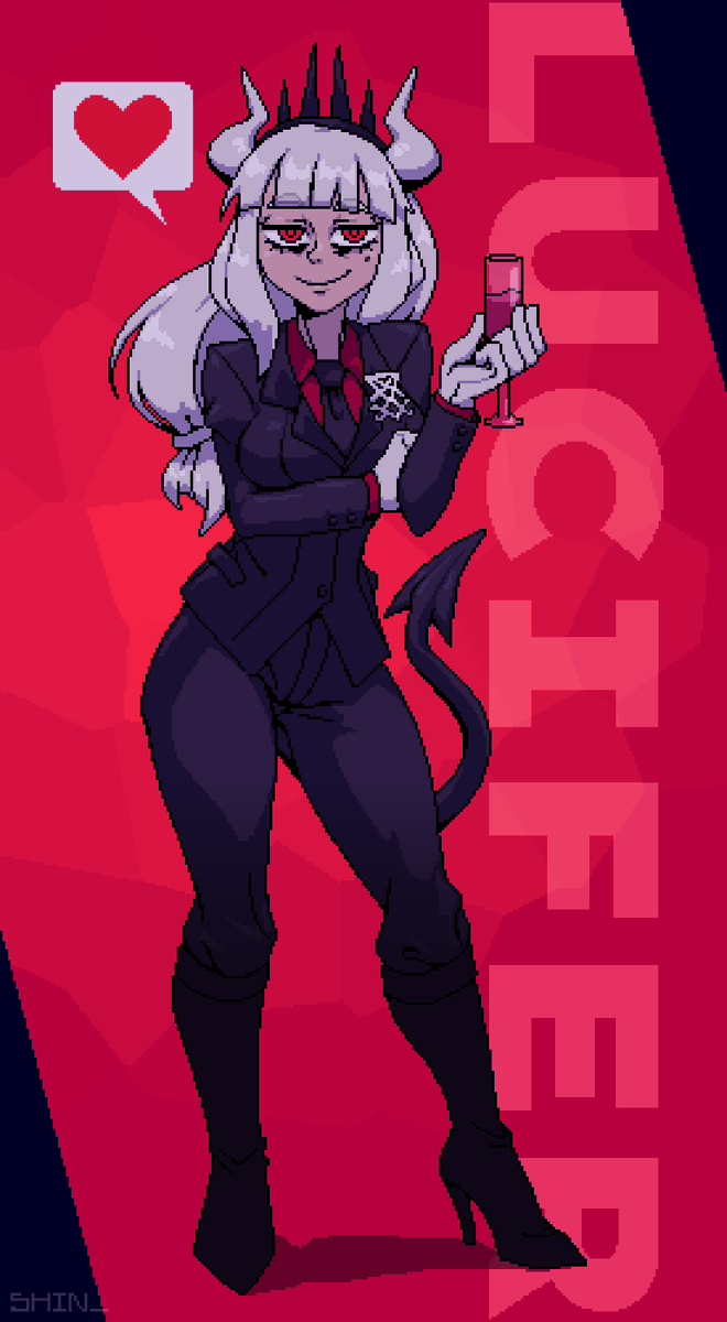 shinunderscore_'s tweet photo. Lucifer from last year #helltaker https://t.co/yspHfu4R50