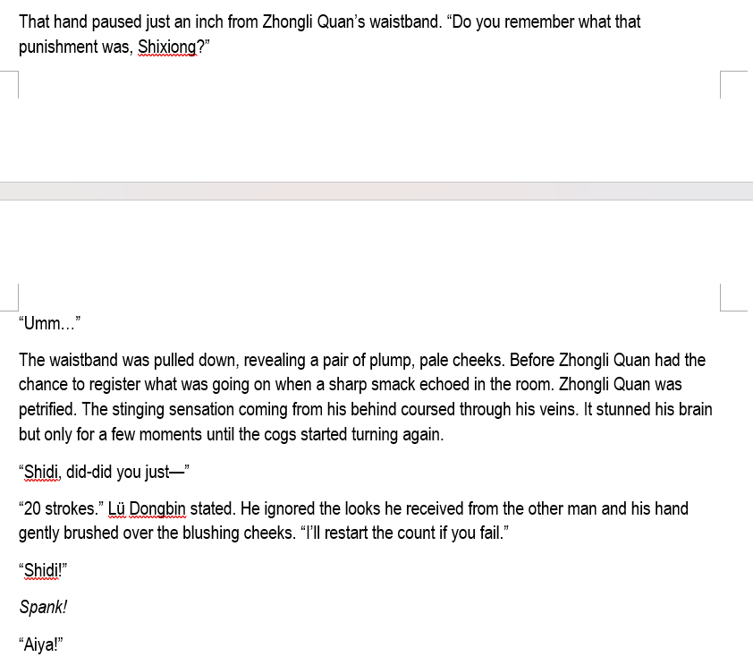 ScribbleWolfe's tweet photo. First time trying to write fanfics based on danmei characters...

And we're starting this off with LDB spanking ZLQ. https://t.co/1UX34V9SZf