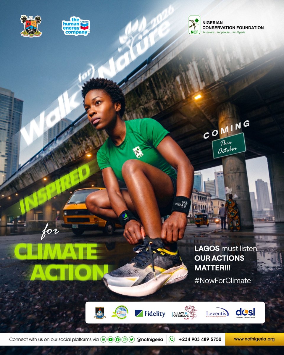 ncfnigeria's tweet photo. Lagos, are you ready?
It’s almost time for #WalkForNature2026.
You already know #WalkForNature is more than a walk. It’s a movement of people coming together to speak up, show up and take action for our planet.
This year, we’re #InspiredforClimateAction
Get Ready!
#NCF https://t.co/bG1ScgivRw