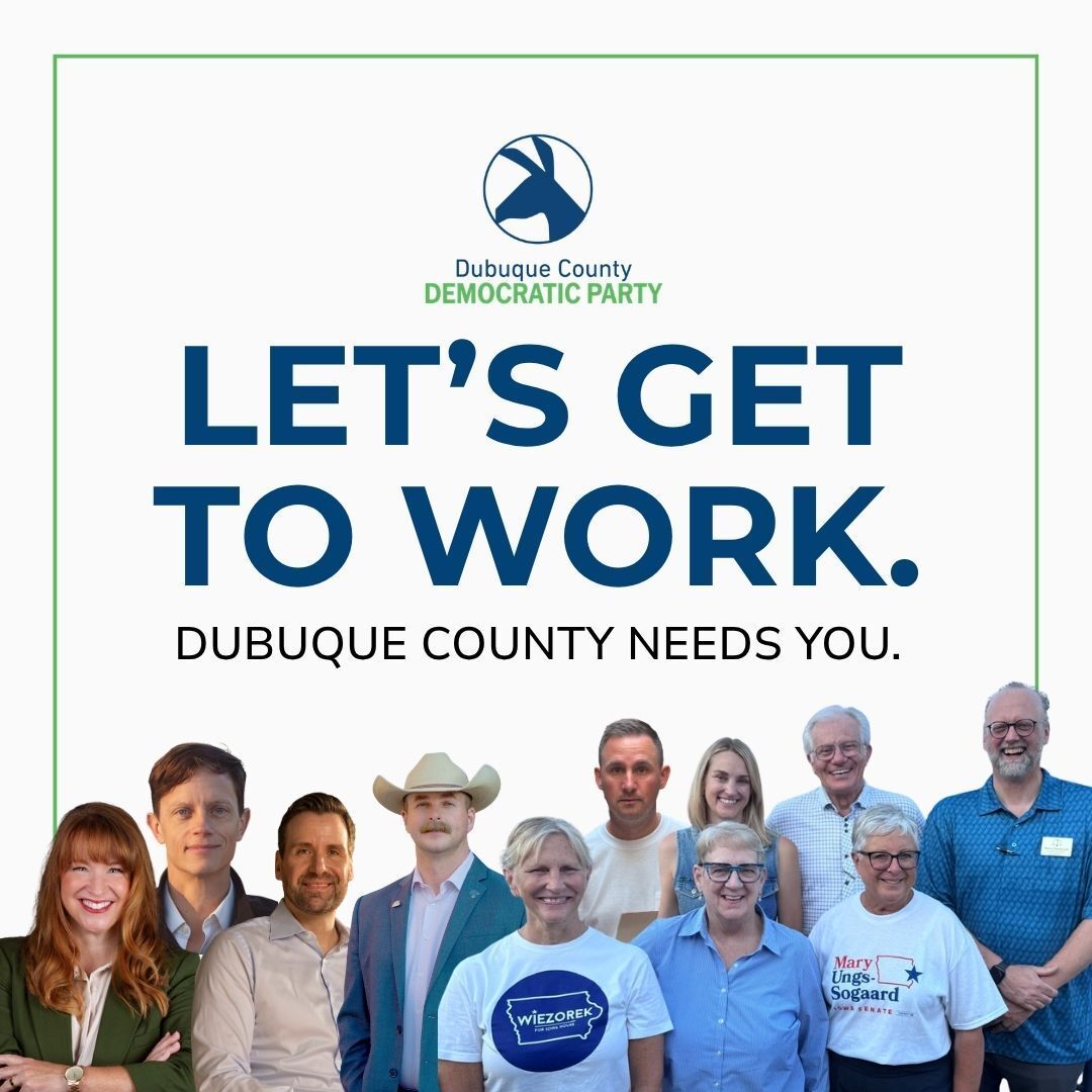 dbqdems's tweet photo. Okay, Dubuque. Let’s get to work. 
We’ve got voters to reach, doors to knock, calls to make - and a whole lot of neighbors who haven’t met us yet.
Ready? Let’s go. 💙
➡️https://t.co/vRA58h3orJ https://t.co/YBmmYHBmHQ