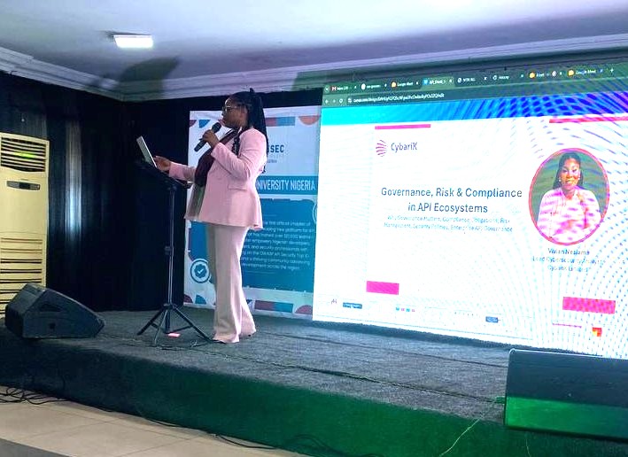 APIsecUNigeria's tweet photo. @CybarikGlobal session - Vivian Nesiama
Governance, Risk & Compliance in API ecosystems.
@ireteeh @segoslavia @Sisinerd
#APIShieldSummit #APIsecUNija #CybariK https://t.co/lGnDKvUELC