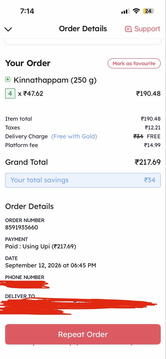 RheaMathew20's tweet photo. I had ordered tthroigh zomato four items out of which 3 items were wrong products. I spent Rs . 217.69 for it and they are only refunding Rs 101.35 to me. What sinahppening here and I cant connect with a customer service throught the chat. @zomato @zomatocare @Zomato_india https://t.co/cBRIKH8sM2