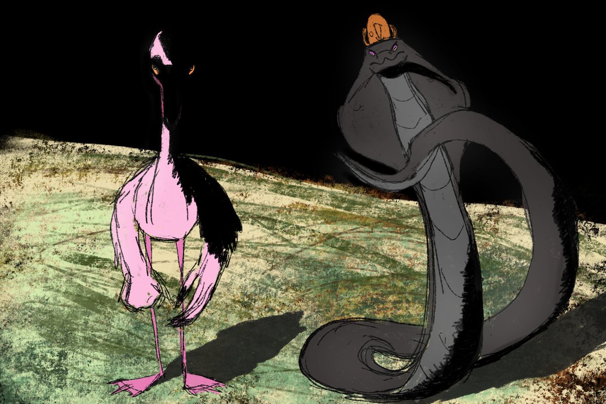 opokabe's tweet photo. "Why dis 🦩look so mad 😭😭😭"

The Flamingo and Cobra's girls night out photo got a little intense.

#ocs #originalcharacters https://t.co/0MALJGDJMO