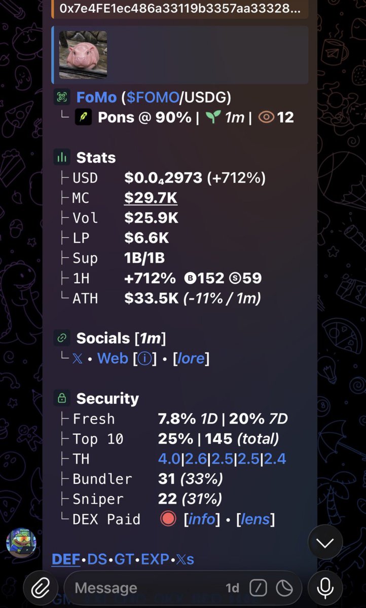 KarolCordeiro_'s tweet photo. ππ₯ $FoMo 9.4X PARABOLIC!
π $29.7K MC β $280K MC
β‘ TG Fam caught it early & locked profits.
π Pure alpha. Pure execution.
π₯ Stay ready for the next setup!
π CA: 0x7e4FE1ec486a33119b3357aa33328e5ad02Ed427
#Crypto #Solana #PupFun #Bitcoin https://t.co/uggp7W0gTC