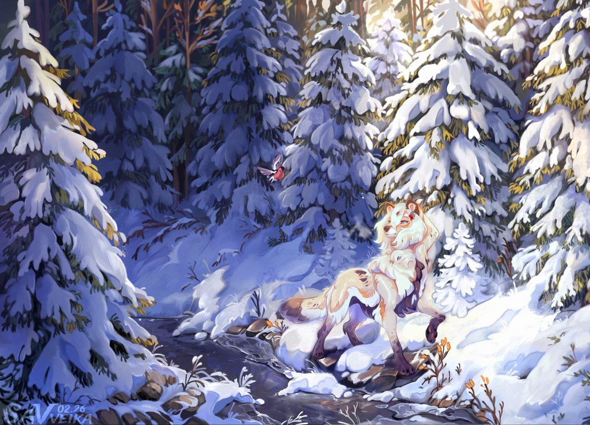 SavveikaArts's tweet photo. Finished ych ! Big illustration ❄️🐺 https://t.co/lFSL4ASnLR