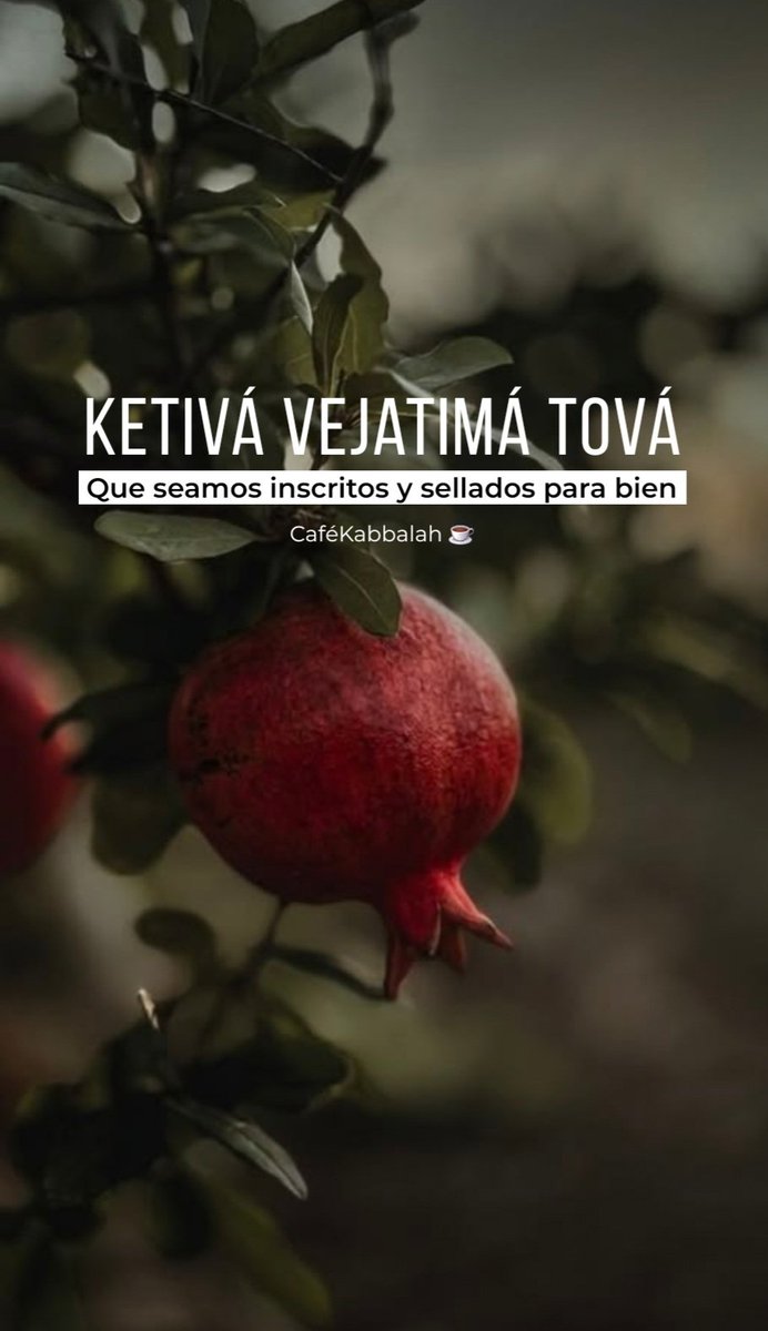 CafeKabbalah's tweet photo. Ketivá Vejatimá Tová...✨️
Que seamos inscritos y sellados para bien.

Shaná Tová u'Metuká 🍎 🍯 
Tengan un año Bueno y Dulce...
en este 5787 

Que El Eterno te bendiga y te preserve.
Yebarejejá Adonay veyishmereja.

Que el Eterno ilumine Su rostro hacia ti, y te otorgue gracia.
Yaer Adonay panav eleja vijuneka.

Que el Eterno eleve Su rostro hacia ti y ponga paz en ti.
Yisá Adonay panav eleja veyasem lejá shalom.

Y pondrán mi Nombre sobre los hijos de Israel, y Yo les bendeciré.
Vesamú et shemí 'al bené Yisra'Él vaaní abarajem.

En los méritos del Meshiaj. Omein Omein

#AñoNuevo 
#5787
#ShanaTovaUmetuka 🍎🍯
#RoshHashana
#CaféKabbalah ☕️