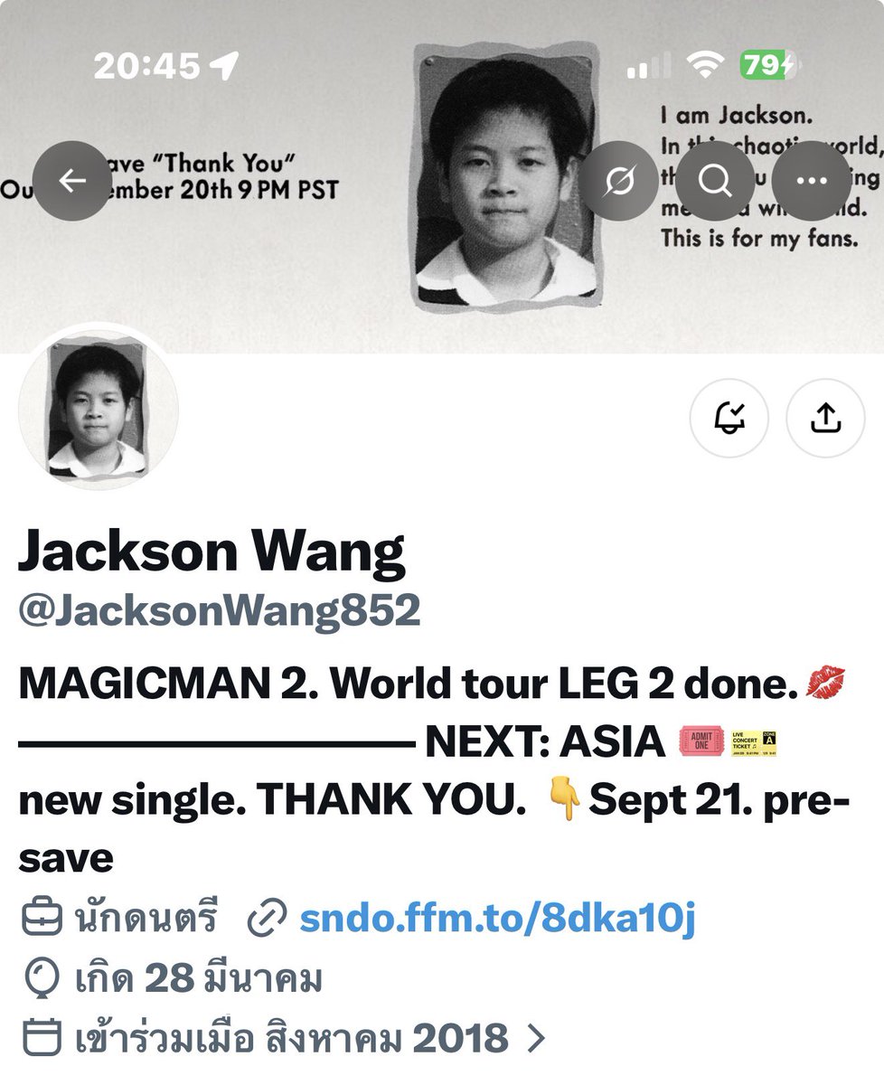 JorJintana's tweet photo. พี่แจ็คเปลี่ยน Profile Picture และ Header นะคับ เพือเตรียมสำหรับ New single /MV “THANK YOU.” 🎶🎤🎧
🕚 11:00 น. (🇹🇭) ของวันเสาร์ที่ 21 ก.ย นี้นะ Pre-save กันนะทุกคน👇
https://t.co/kZqks7EliC
#ThankYou
#ShotoniPhone18Pro
#Procontrols
#variableaperture
#CenterStage
#JACKSONWANG
#王嘉爾
#잭슨