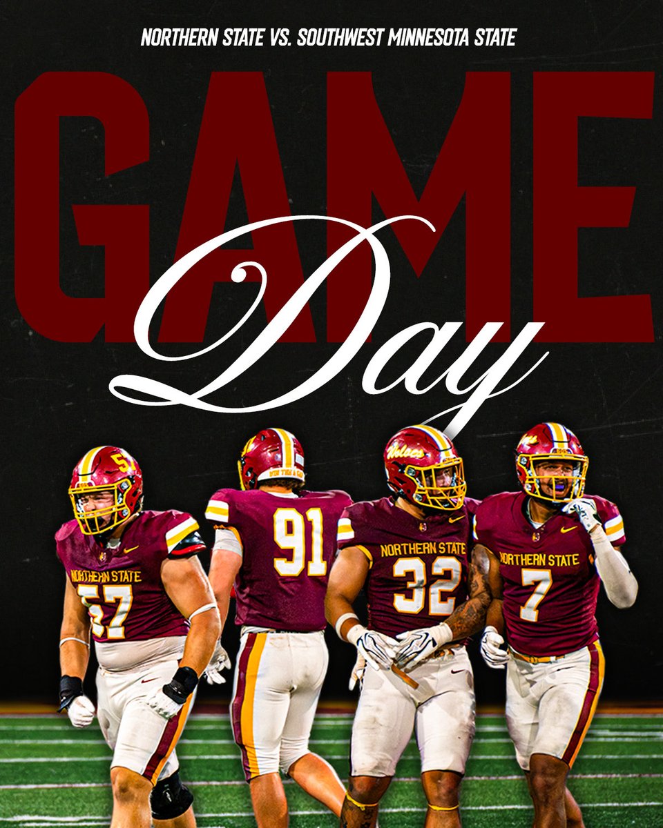 NSUWolves_FB's tweet photo. Wake up, it’s GAME DAY!!

🏟️ Mattke Field, Marshall, MN
⏰ 5PM
📺 Midco Sports Plus

#gowolves | #northernstateu | #bringingitall | #makehistory https://t.co/Jl98Pl8NnN