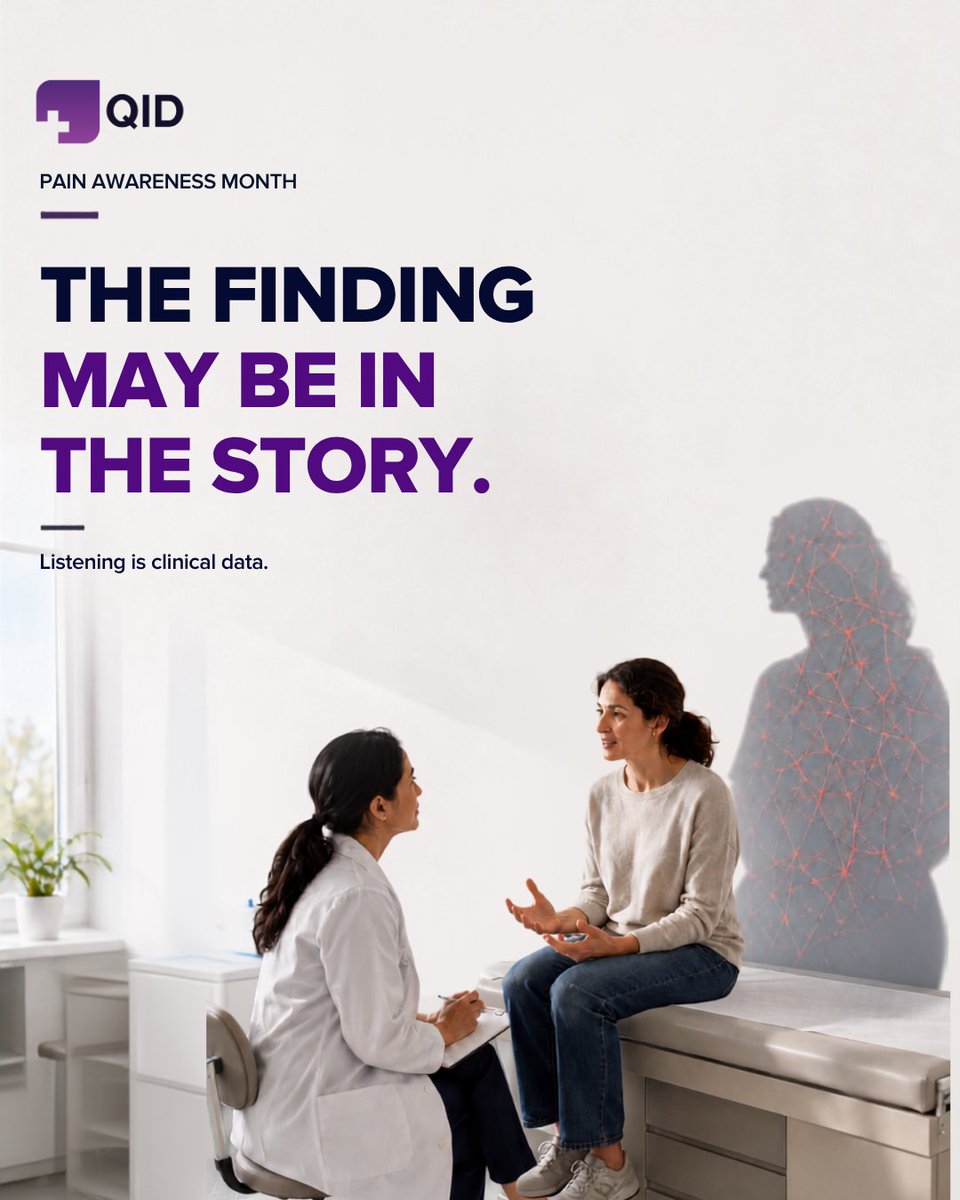 QIDnetwork's tweet photo. A patient’s story can reveal changes in sleep, movement, concentration, relationships and daily life. Taking time to hear those details can offer valuable context for understanding their experience.

This #PainAwarenessMonth is a reminder: sometimes, the finding is in the story. https://t.co/ogVMWsbqYS