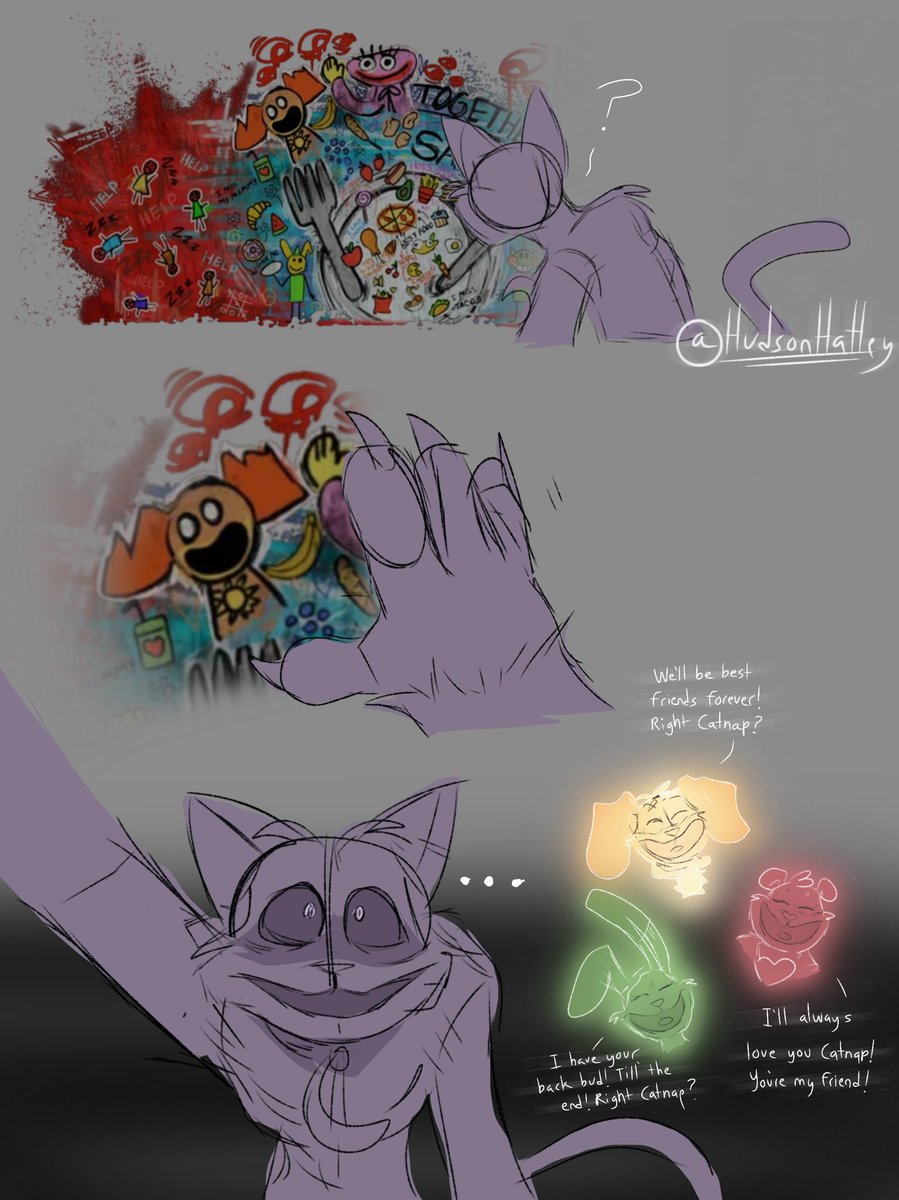 HudsonHatley's tweet photo. 🌙 Catnap’s Reflection🌙 FULL COMIC!

“Was everything you gave up truly worth it?”
#PoppyPlaytimeart #poppyplaytime #SmilingsCritters #poppyplaytimechapter3 #catnap https://t.co/jPLbXFzIFi