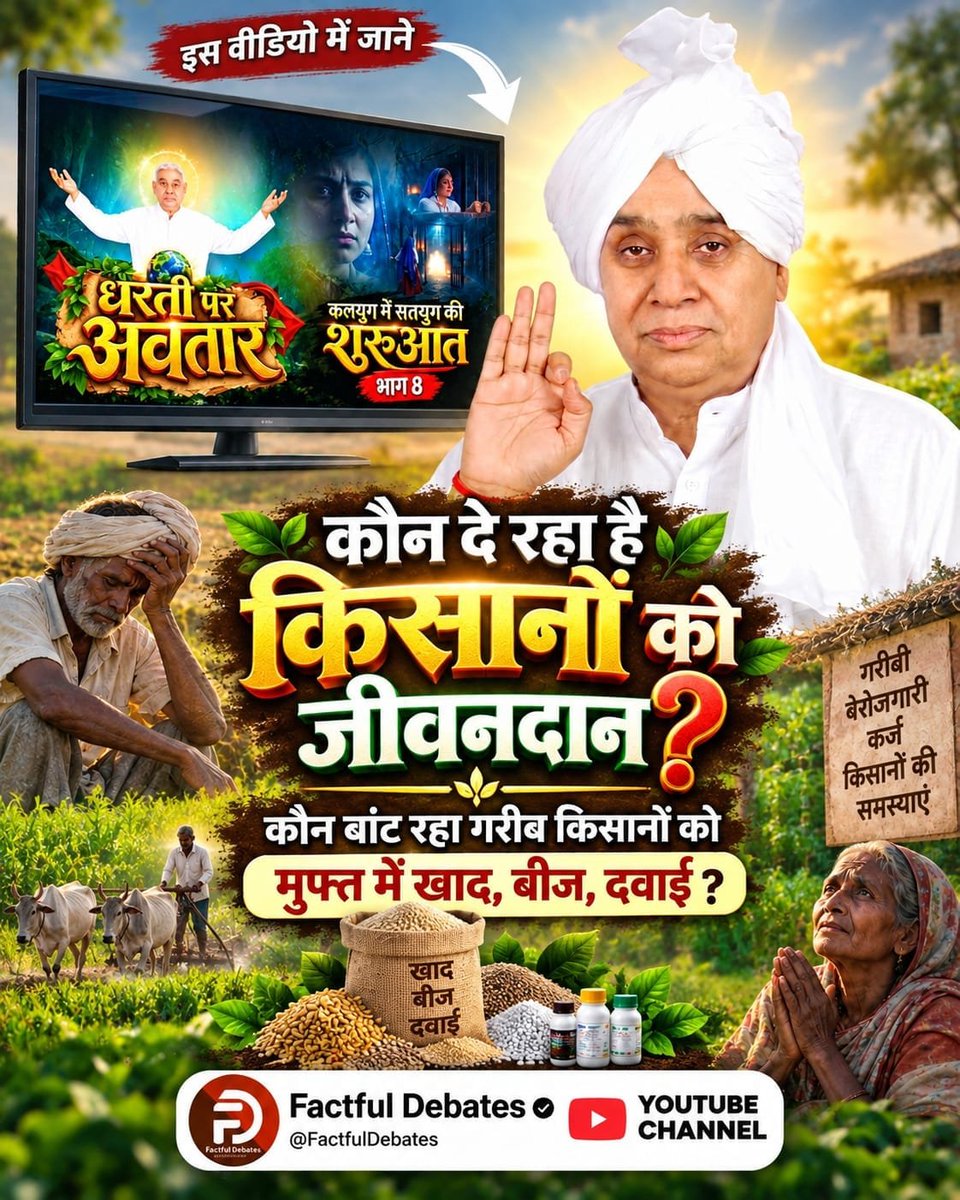 Dharmend8987's tweet photo. 🌾 गरीबों तक भोजन, गौशालाओं तक चारा और जरूरतमंदों तक सहायता—सेवा के इन कार्यों की पूरी जानकारी जानिए। 🙏
देखें कलयुग में सतयुग की शुरुआत भाग 8।
 Factful Debates YouTube Channel
#कलयुगमें_सतयुगकी_शुरुआत_भाग8 https://t.co/fDiVX0TBAd