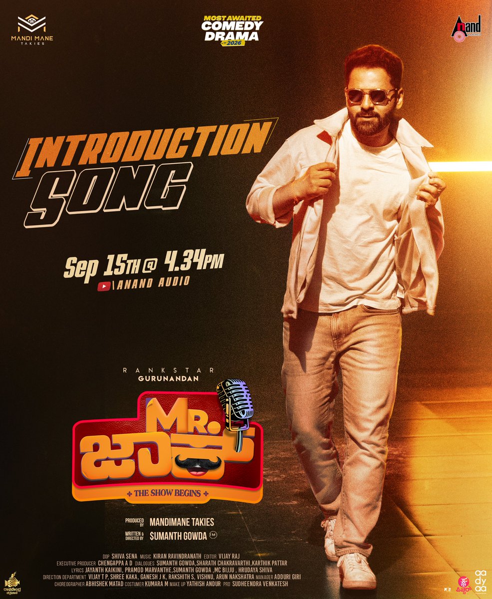 aanandaaudio's tweet photo. #MrJack Introduction Song releasing 15th at 04.34PM
Stay Tuned : @aanandaaudio YouTube Channel
#rankstargurunandan
#sumanthofficial__
#thapaswinipoonacha
#dharmannakadur
#mandimanetakie
#mcbijju https://t.co/aVnnoZjSnk