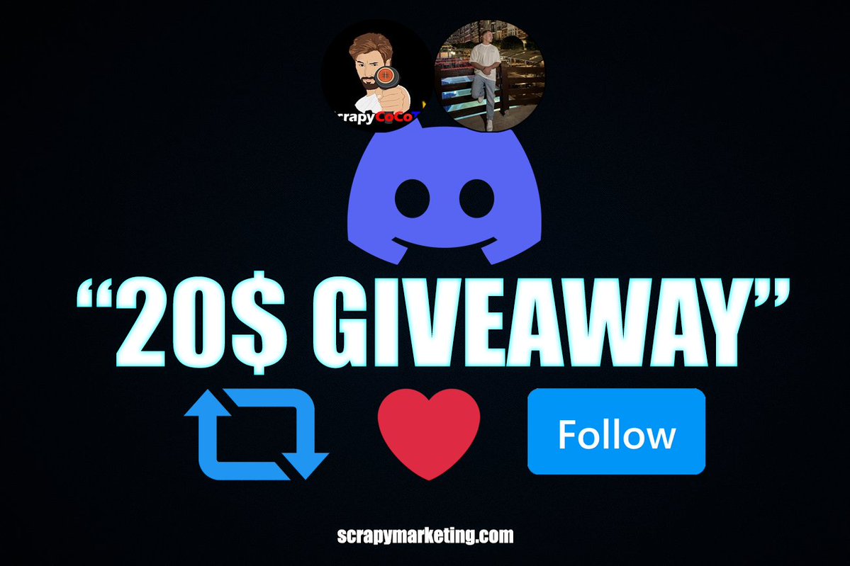 ScrapyCoCoTV's tweet photo. 🔥20$ $USDT CRYPTO GIVEAWAY🔥

To Enter:
✅Retweet &amp; Like
✅Follow @TrimiGamba @ScrapyCoCoTV 
✅ Join Discord (https://t.co/PSN0qF9sP9) SHOW PROOF

Ends in 48 hours! Goodluck! https://t.co/YOyjNNmGDf