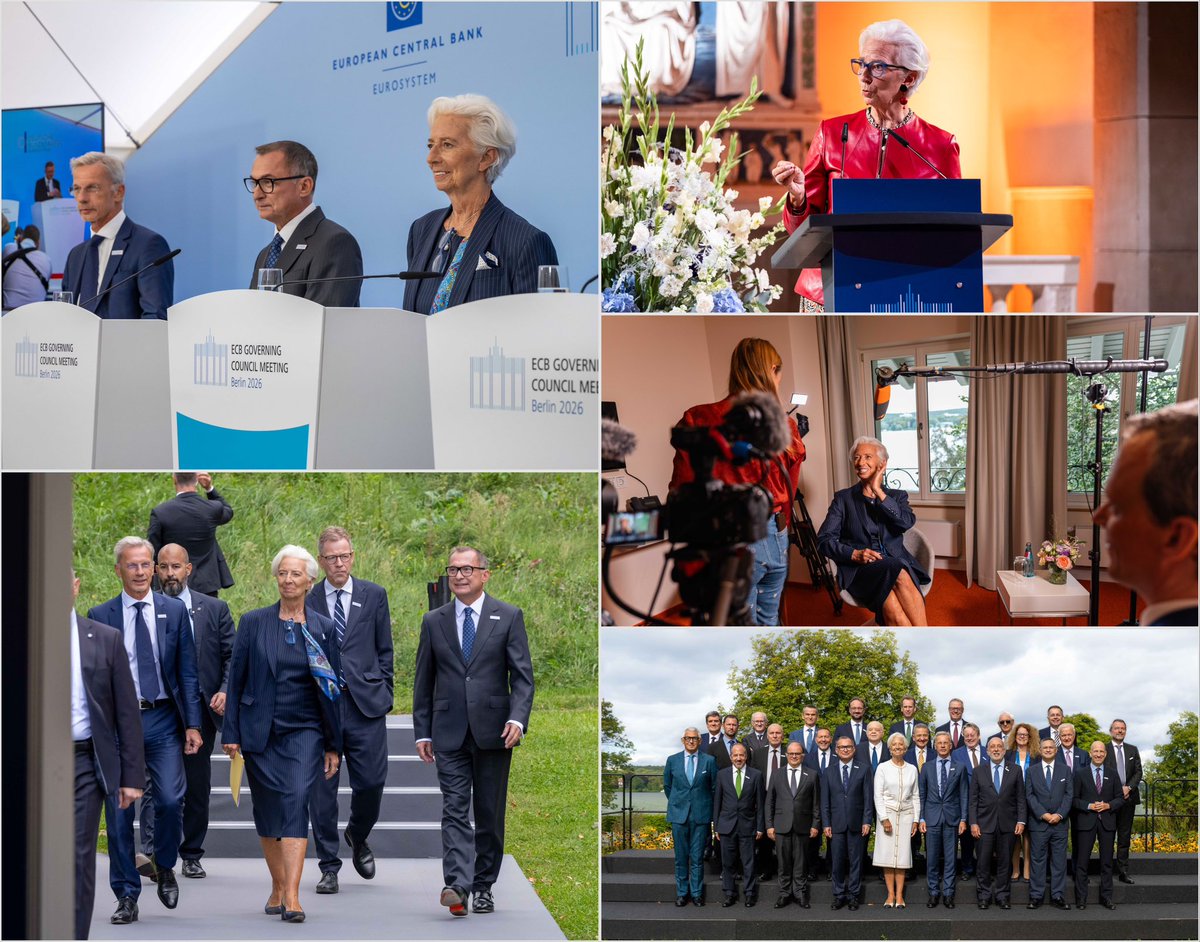 Lagarde's tweet photo. 🇩🇪🇪🇺 What an incredible week in Berlin! This vibrant and historic city was the perfect setting for the @ecb external Governing Council meeting.   I would like to thank President Nagel and everyone at the Deutsche Bundesbank for the warm welcome and excellent organisation! https://t.co/1O7U0yBgbk