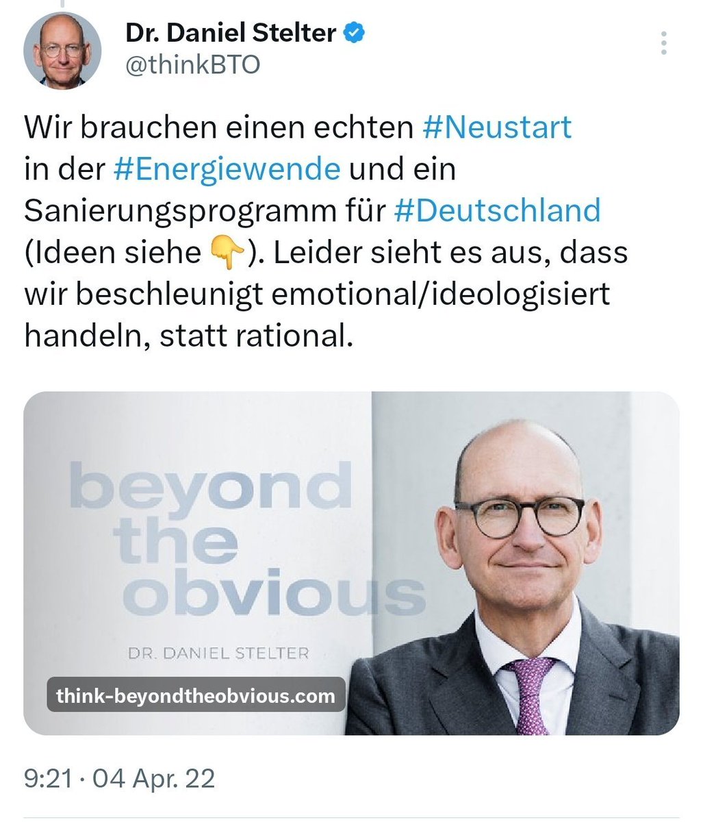 ZukunftTeam's tweet photo. @WachsVictor @K_Haarstick @a_nnaschneider @ulfposh @thinkBTO @StefanKooths @cicero_online @HansBellstedt @pluggedchris @welt @_MartinHagen @KubickiWo @NorbertBolz @WELTAMSONNTAG @NeBoehme @Mic_Sander @RichterHedwig @faznet @Denkfabrik_R21 @welchering @luebberding @ThomasKestler2 @LPiwodda @MathiasBrodkorb @nenacasc @susannschroeter @ultramonotone @Kohlhammer @VinceEbert @benungeskriptet @LydiaHueskens @LindaTeuteberg @LinkedIn @HelgeFuhst @PhilippPeyman @JuedischeOnline @c_korfmacher @JosefFLindner @AhmadMansour__ @VeroWendland @Kommunikatorin @Frollein_VogelV @GrimmVeronika @haucap @SVR_Wirtschaft @HayekSociety @FNFreiheit @Nuklearia @GoReal4Climate @thinkBTO "Wir brauchen einen echten #Neustart in der #Energiewende und ein Sanierungsprogramm für #Deutschland (Ideen siehe 👇). Leider sieht es aus, dass wir beschleunigt emotional/ideologisiert handeln, statt rational." https://t.co/ioJlBCSdSs
